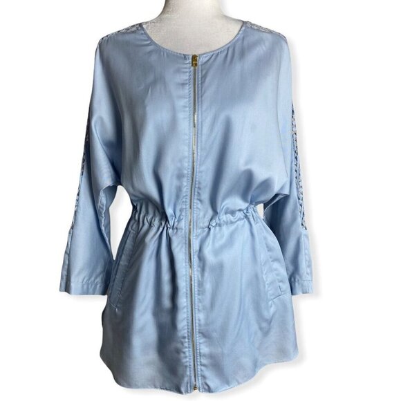 Marc New York Light Blue Full Zip Cinched Utility Jacket Womens Sz M - Picture 1 of 11